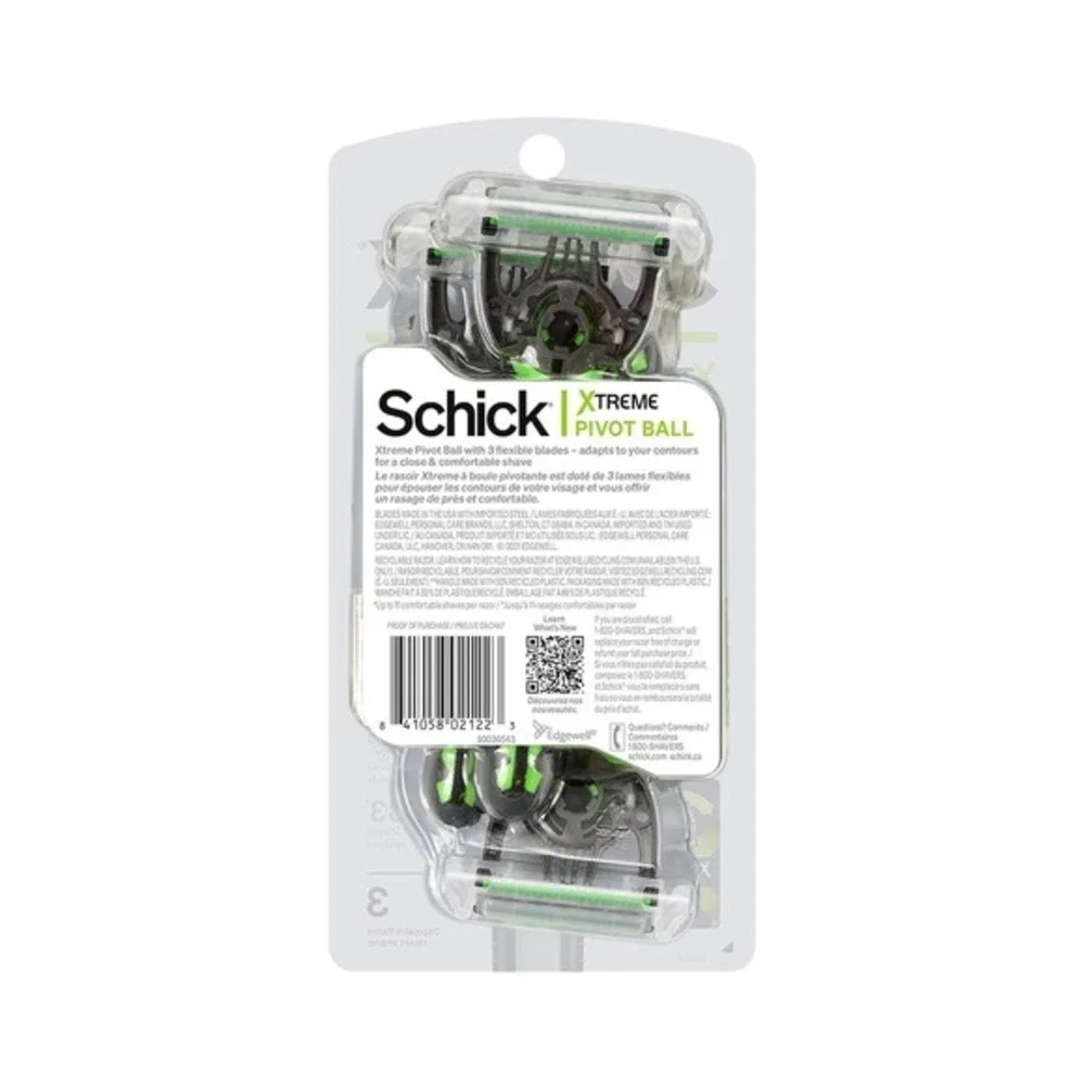 Schick Xtreme Pivot Ball Men's Disposable Razor 3 Packs With 3 Disposable Razors